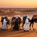 리비아와 알제리의 역사적 관계 - **Prompt 1: Historical Caravan of Brotherhood**
    "A stunning wide shot of a historical trade cara...