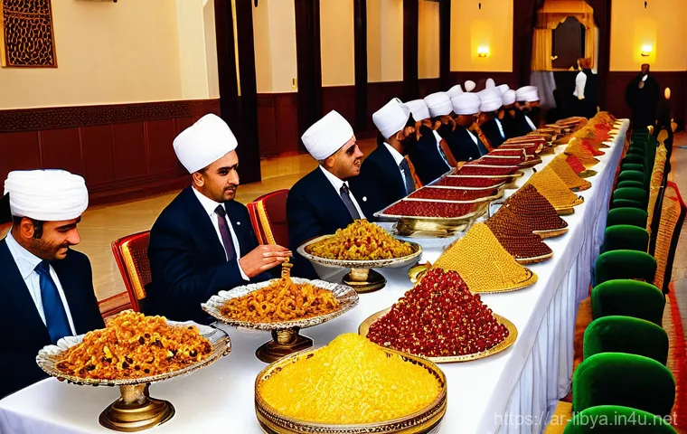 리비아 결혼 문화와 예절 - **Prompt: Vibrant Libyan Henna Night Celebration**
    "A joyous and colorful depiction of a traditi...